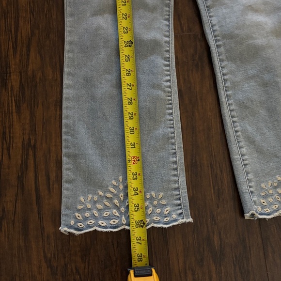 Democracy Gray Flare Jeans with Lace Detail - Picture 7 of 9